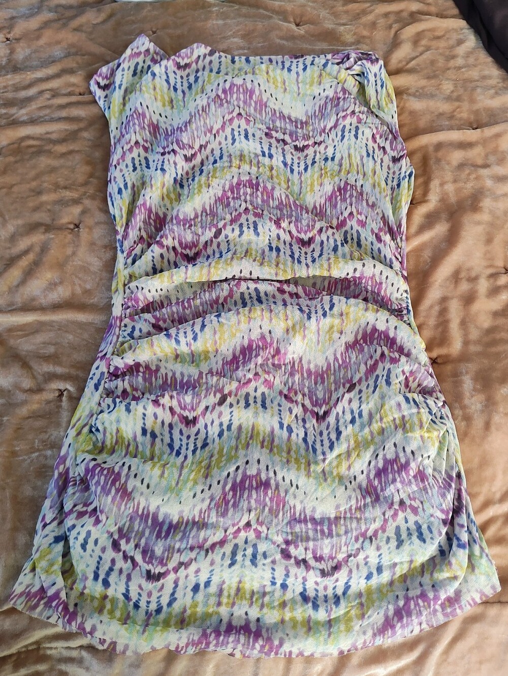 Sweet Pea Strapless Multicolor Chevron Mini Dress